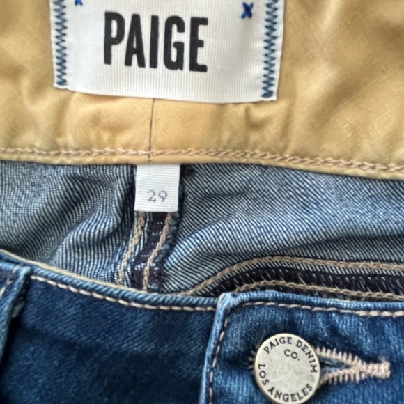 Paige Hidden Hills Straight Medium Blue Washed Jeans - Picture 6 of 8